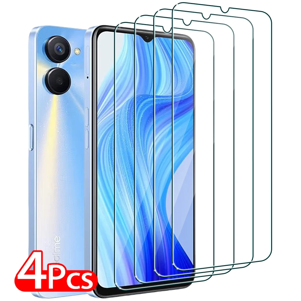 4PCS Protective Glass for Realme 7 8 9 Pro Plus 8i Screen Protector for Realme C11 C21 X2 GT 2 Pro Neo 2 3 HD Tempered Glass