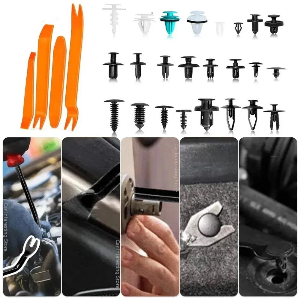 800Pcs+45Pcs Car Plastic Retainer Clips Set Auto Fender Push Pin Rivet Door Trim Panel Retainer Car Bumper Fasteners Clips Tool