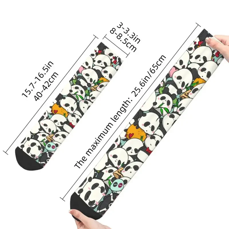 Y2K Cute Baby Panda Pattern Men'S Crew Unisex Novelty 3D Printed Cartoon Dress Socks