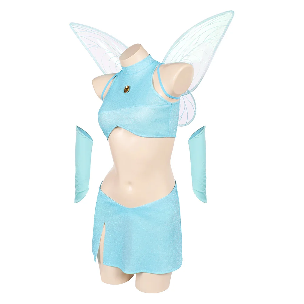 Bloom Cosplay Costume Winx Cartoon Fairy 2025 Club Women Vest Skirt Elf Wing Gloves Outfits Halloween Carnival Party Suit view 3