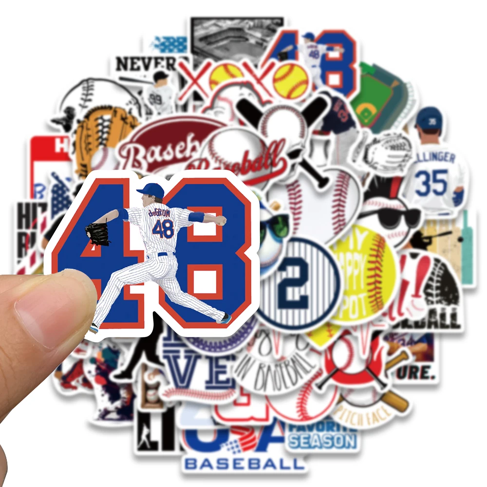 52 قطعة ملصقات البيسبول الرياضية الكلاسيكية الكرتون الكتابة على الجدران ملصق مائي DIY كتيب الهاتف الأمتعة خوذة دراجة ملصق للمراهقين هدية