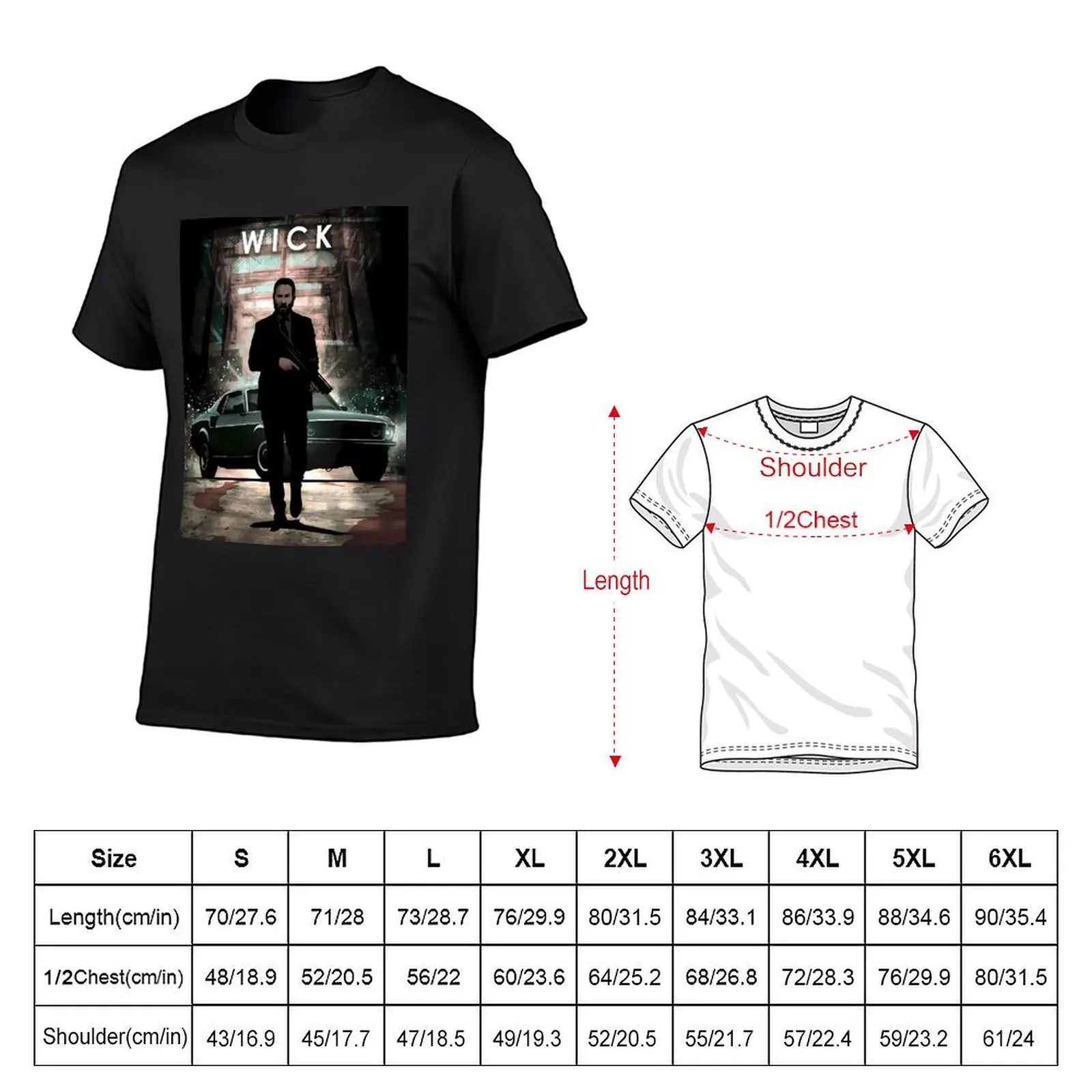 John Wick T-Shirt summer clothes oversizeds black t shirts for men