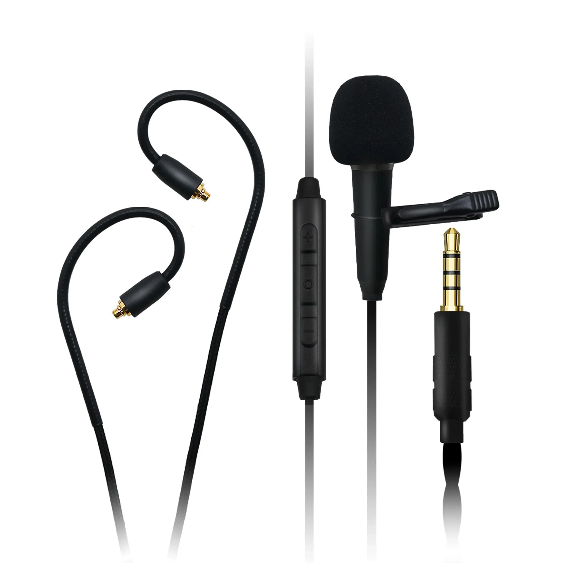 Двойной микрофон, подключаемый, HD, петличный микрофон, стерео, Hi-Fi, запись живых игр, музыка MMCX QDC, посеребренный кабель для наушников