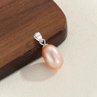 1 Pack 925 Sterling Silver Buckle Natural Freshwater Pearl Single Pendant Vintage Classic Necklace Accessory 5