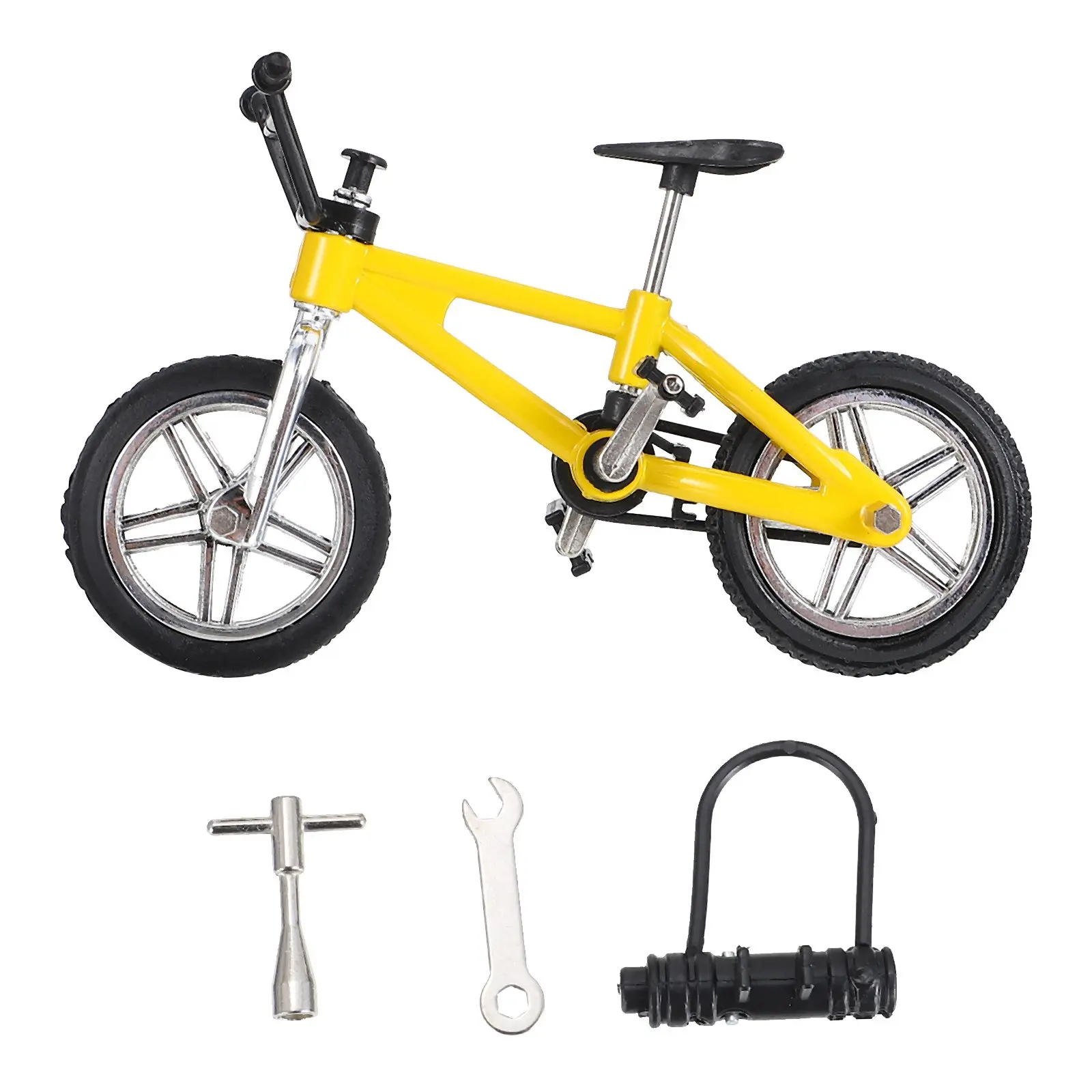 1 Set Fahrrad-Simulationsmodell aus Legierung für den Schreibtisch, Sammlerstück, Kindergeburtstagsgeschenk, Fingerfahrrad