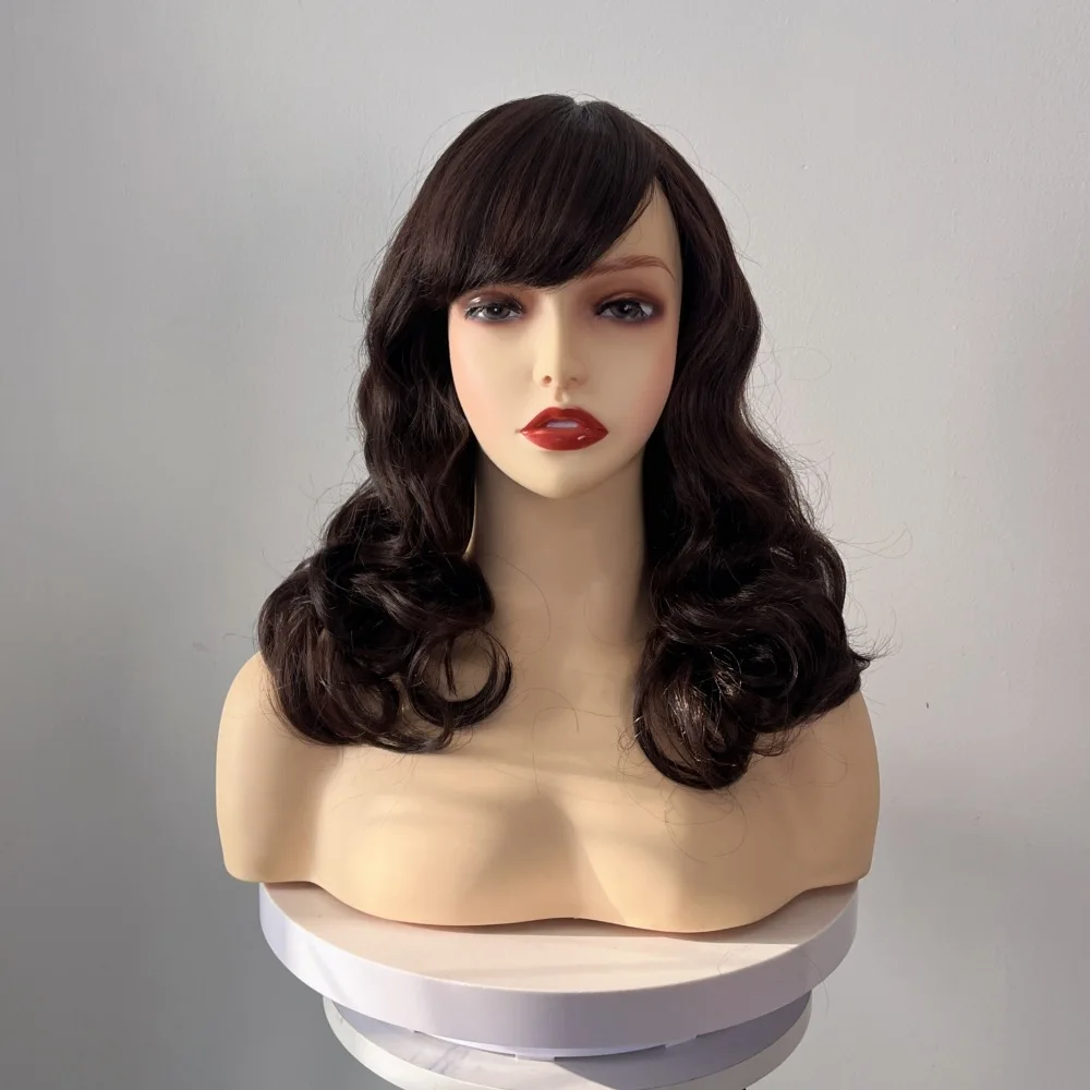 Short curly elegant temperament women's wig can be worn, breathable and non stuffy hair cover