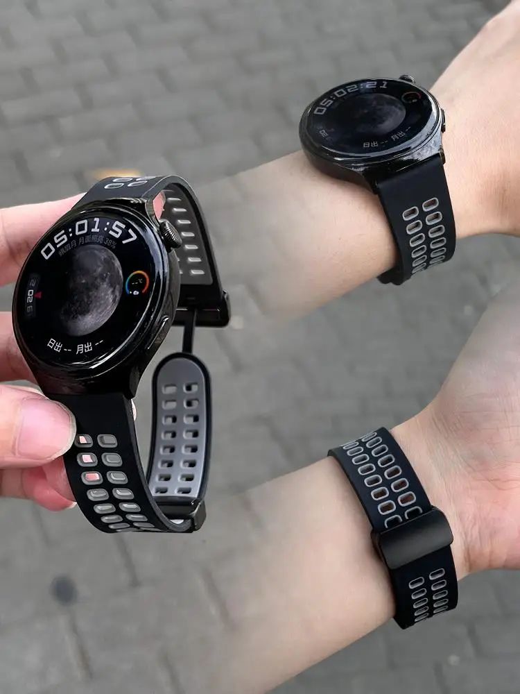 Pulseira de 20mm 22mm para samsung galaxy watch 7/6/5/4/gear s3/pulseira magnética de silicone ativo correa para huawei watch/amazfit band