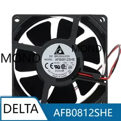 Delta AFB0812SHE Server Cooling Fan Dual Ball Silent Chassis PMW Radiator CPU Power Supply Inverter 8038 8CM DC12V 1.00A 5000RPM