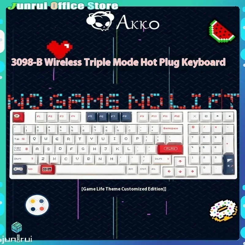 

Akko 3098b Three-Mode Wireless 2.4g Bluetooth Wired Rgb Hot-Swappable E-Sports Office Mechanical Gaming Keyboard Gift