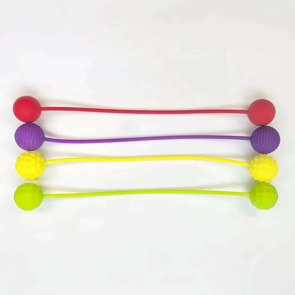 Perline colorate per la punta delle dita 4 pezzi/set Design massimo Giocattolo per esercizi con le dita Dimensioni portatili Materiale in silicone Giocattolo sensoriale per la punta delle dita