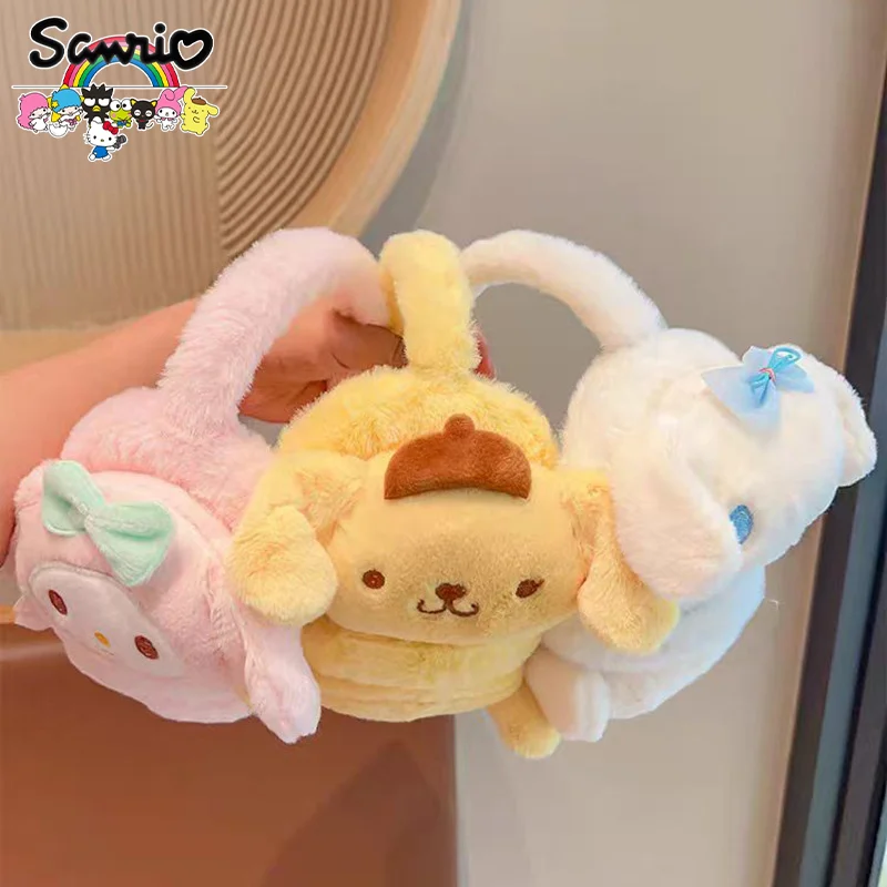 Sanrio Kuromi Winter Warmer Earmuff Cartoon Cinnamoroll Melody Earmuffs Cute Winter Outdoor Cold Protection Warm Ears Kid Gifts