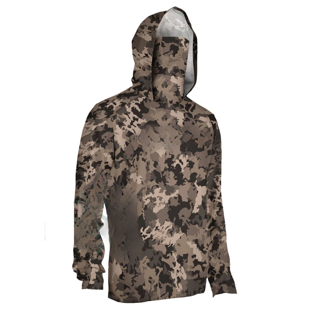 Fishing Shirt Summer Performance Fishing Clothing Men's Long Sleeve Uv Protection Mask Fishing Hooded Shirts Upf 50+ T-shirt view 2