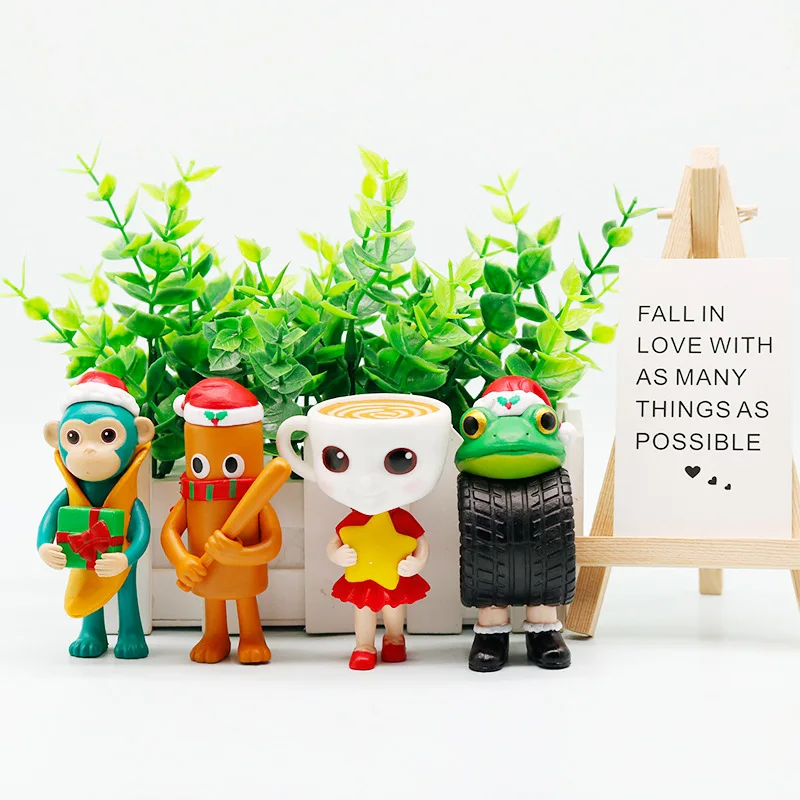 12 pçs/set Natal Tung Tung Tung Sahur Action Figure Toy PVC Modelo Italiano Brainrot Tun Tung Tung Sahur Figuras Brinquedo de Natal