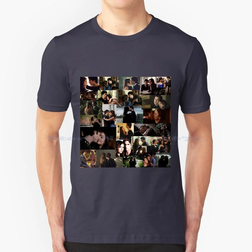 Delena Ship T Shirt 100% Cotton Tee Cute Pinterest Instagram Pack Aesthetic Free Cheap Teenage Lightening Bolt Vibes Theme