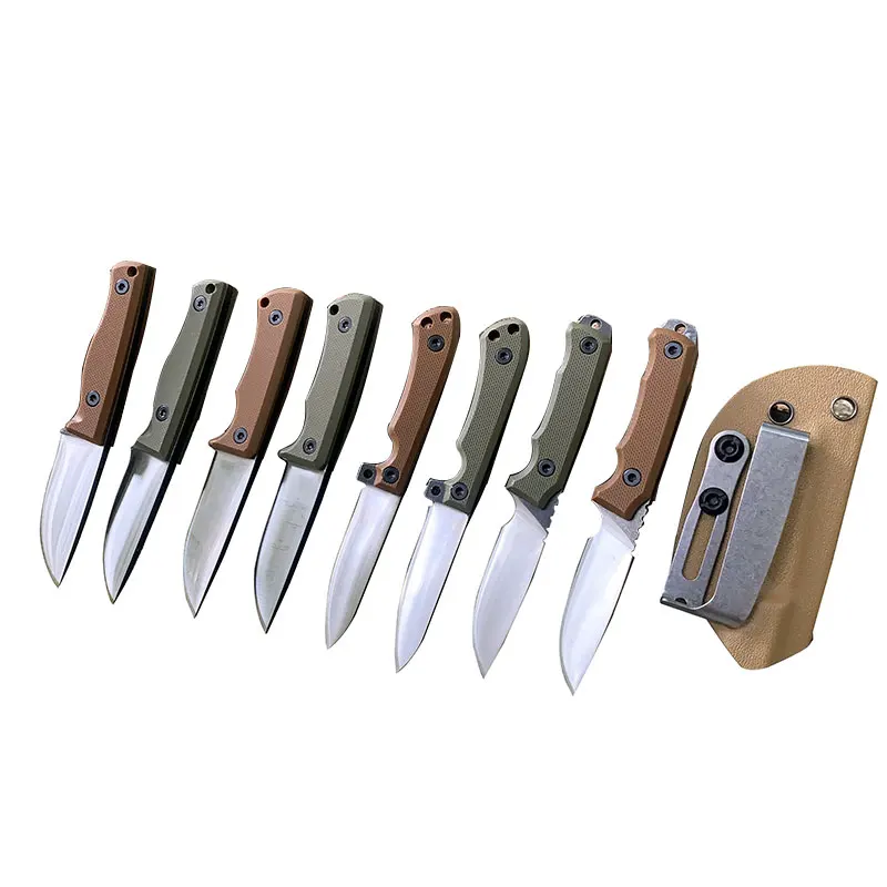 420 Stainless Steel Sharp Small Fixed Blade Knife G10 Handle Comfortable Outdoor Portable Staight Knives With Clip Scabbard