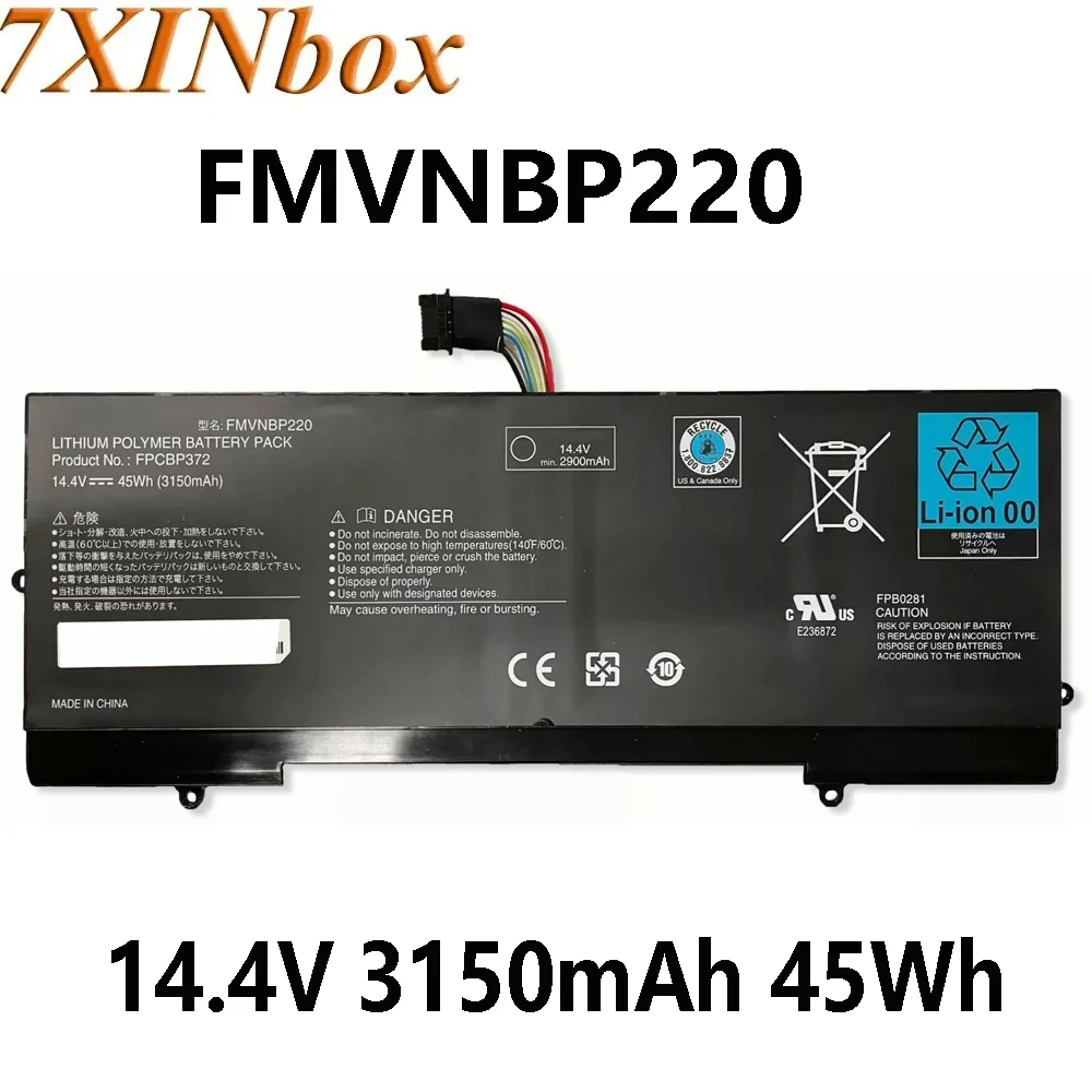 7XINbox FMVNBP220 14.4V 3150mAh 45Wh Laptop Battery for Fujitsu Lifebook U772 FPB0281 FPCBP372 series