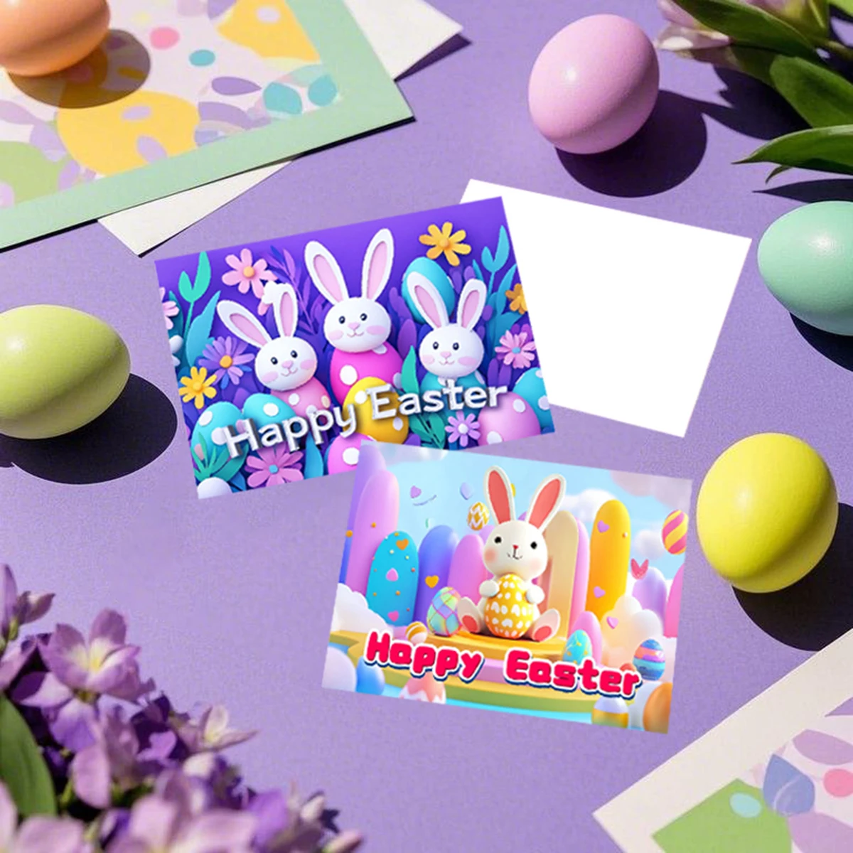 

10 конвертов для пасхальных открыток, креативные цветочные узоры с кроликами, можно писать, для пожеланий, благодарностей, коллекция праздничных открыток