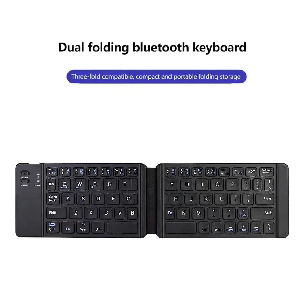 BT Foldable Keyboard Mini Keyboard Wireless Folding Keyboard For Mac Windows Laptop Tablet Light-Handy Bluetooth-compatible D0L5