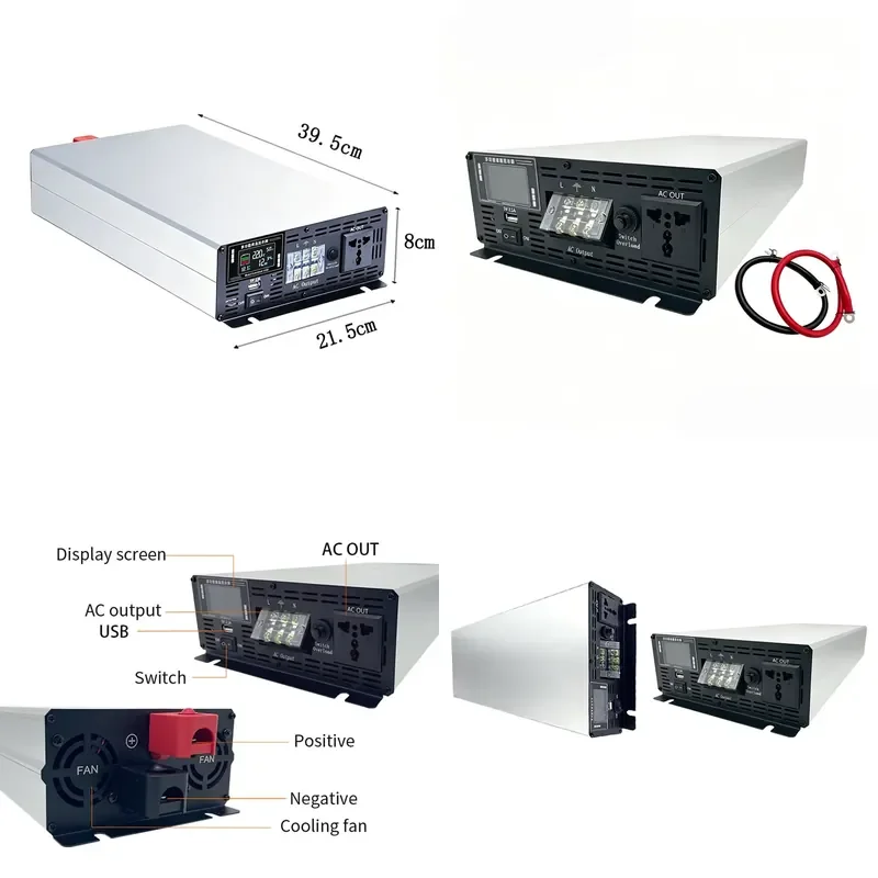 5000W Off Grid Solar Pure Sine Wave Inverter 10000W DC 12V 24V 48V 60V 72V to AC 110V 220V 230V for Automotive Home Use