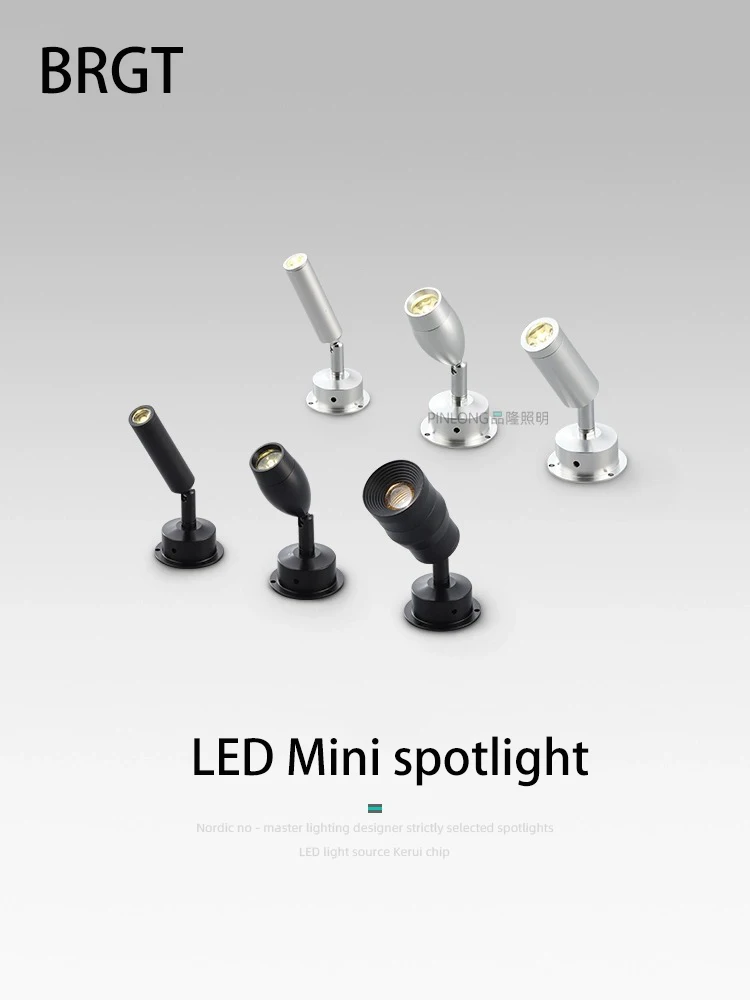 Led Mini Spotlight Surface Mounted Cabinet Spot Light COB Jewelry Decoration Display Lighting 1W Focus Angle Adjustable Small