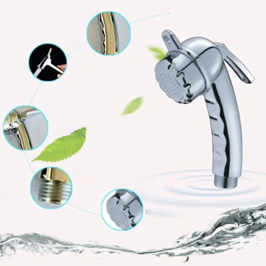 1*Shower Head 1/2 Bidet Shower Toilet Small Nozzle With Start/stop Button Boat Camping Motorhome Shower Bathroom Accessories