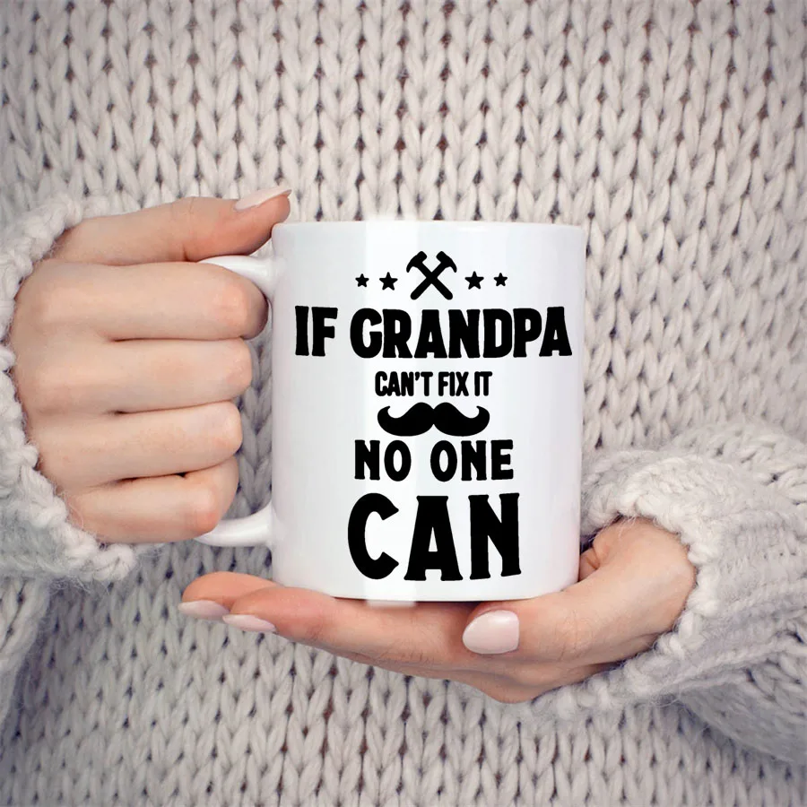 Grandpa Coffee Mugs For Men, Grandpa Gifts, Gifts For Grandpa From Grandchildren Birthday Coffee Ceramic Tea Cups White 11 oz 2