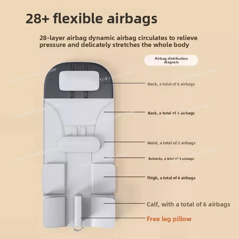 Full Airbag Mattress and Cervical Massage Pillow Set - Electric Back Vibration Massager