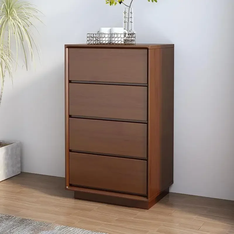 Solid wood wind chest storage cabinet simple modern bedroom floor drawer four-bucket cabinet Nordic