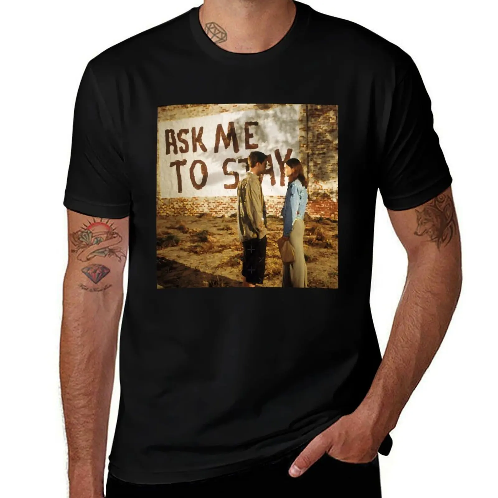 Dawson_s Creek Ask me to stay T-Shirt Basic Solid Color Casual Tee Shirt