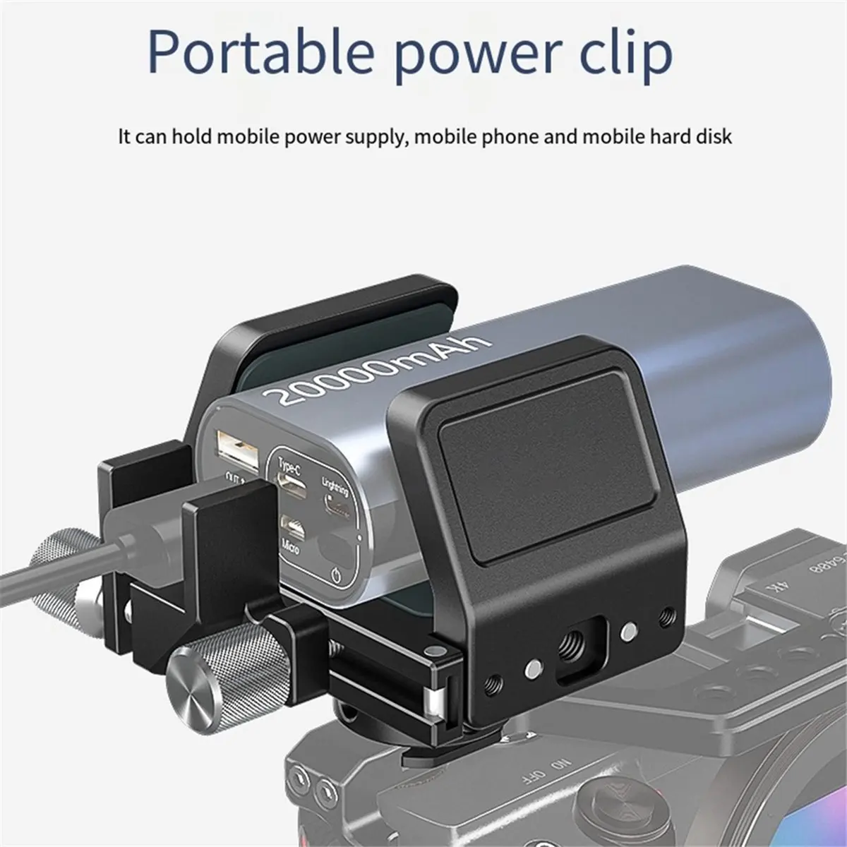 M05K SSD Holder Clamp for BMPCC 4K 6K PRO Camera for Samsung T5 T7 SSD with Cable Clamp Cold Shoe Mount for DSLR Camera Cage