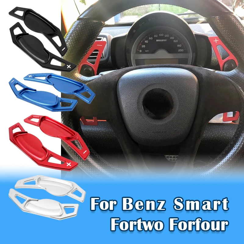 

For Benz Smart 451 453 Fortwo 09-17 Forfour 2015-2017 Car Steering Wheel Shift Paddle Gear Paddles DSG Extender Stickers 2pcs