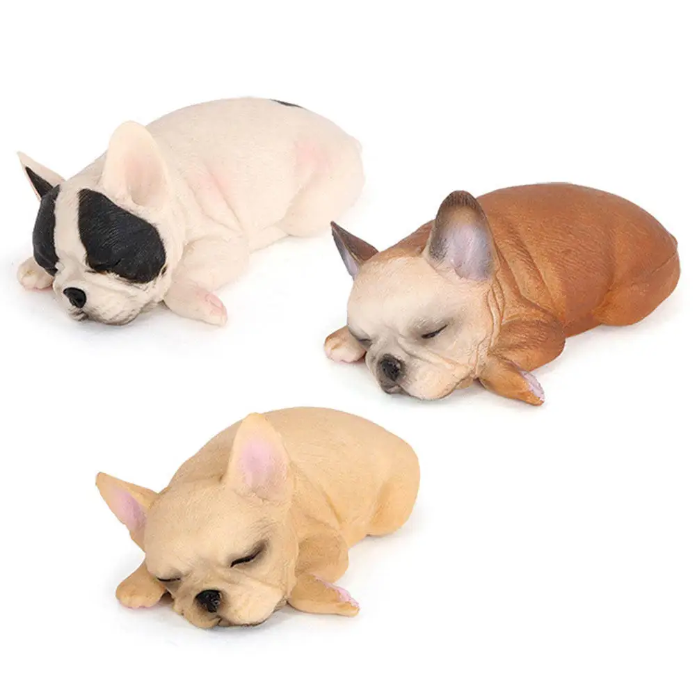 

Lifelike Bulldog Small Solid Simulation Dog Lying Decorative Animal Ornament Scene Layout Prop Birthday Cake Decoration