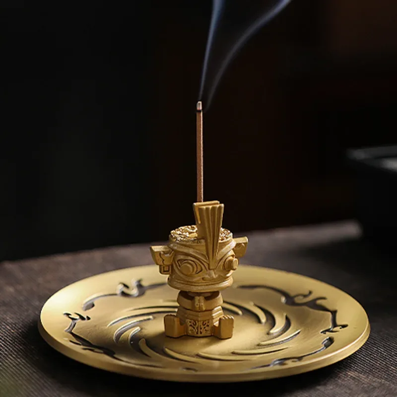 Sanxingdui-Fotang Line Incense Base Plate Plug Line Insence Holder Creative Living Room Decoration Home Fragrance