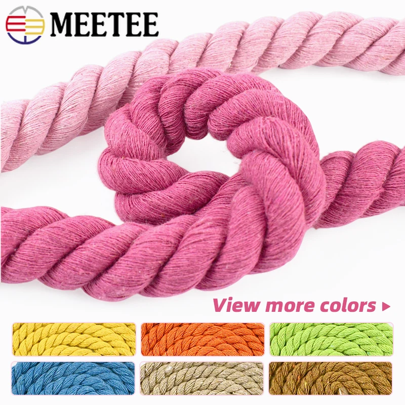 

2/5/10/15M 8mm 3 Shares Twisted Cotton Cords Bag Strap Braided Rope Waistband Knapsack Gift Packing Cord DIY Sewing Accessories