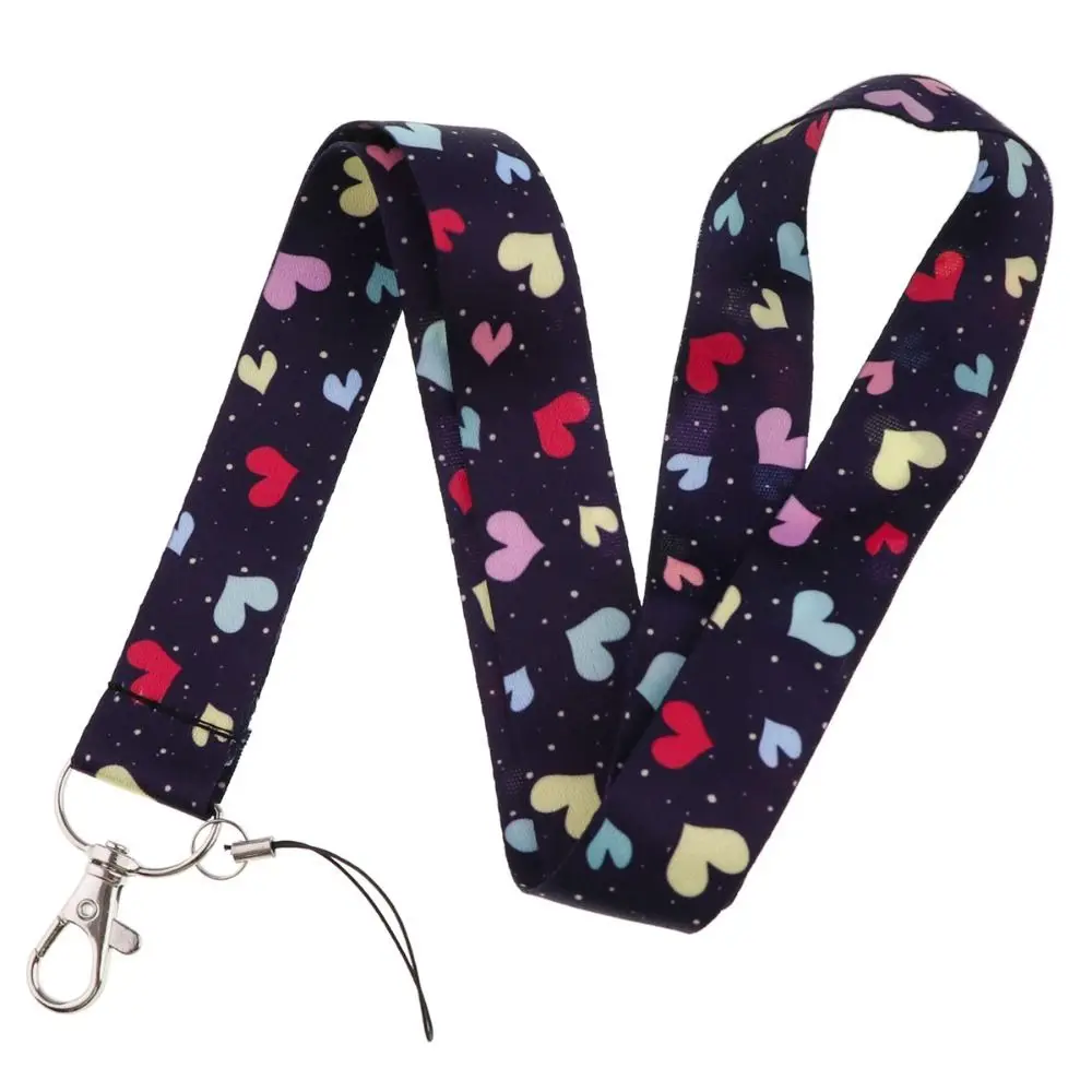 

Luxury Long Strap Phone Anti-loss Belt Anti-loss Wide Phone Neck Strap Lanyard Love Heart Mobile Phone Charm Keys Chain