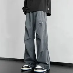 Straight Pants Men Sweatpants Korean Style Clothes Jogging 2025 Spring Men's Clothing Hip Hop Streetwear Joggers Pants Men