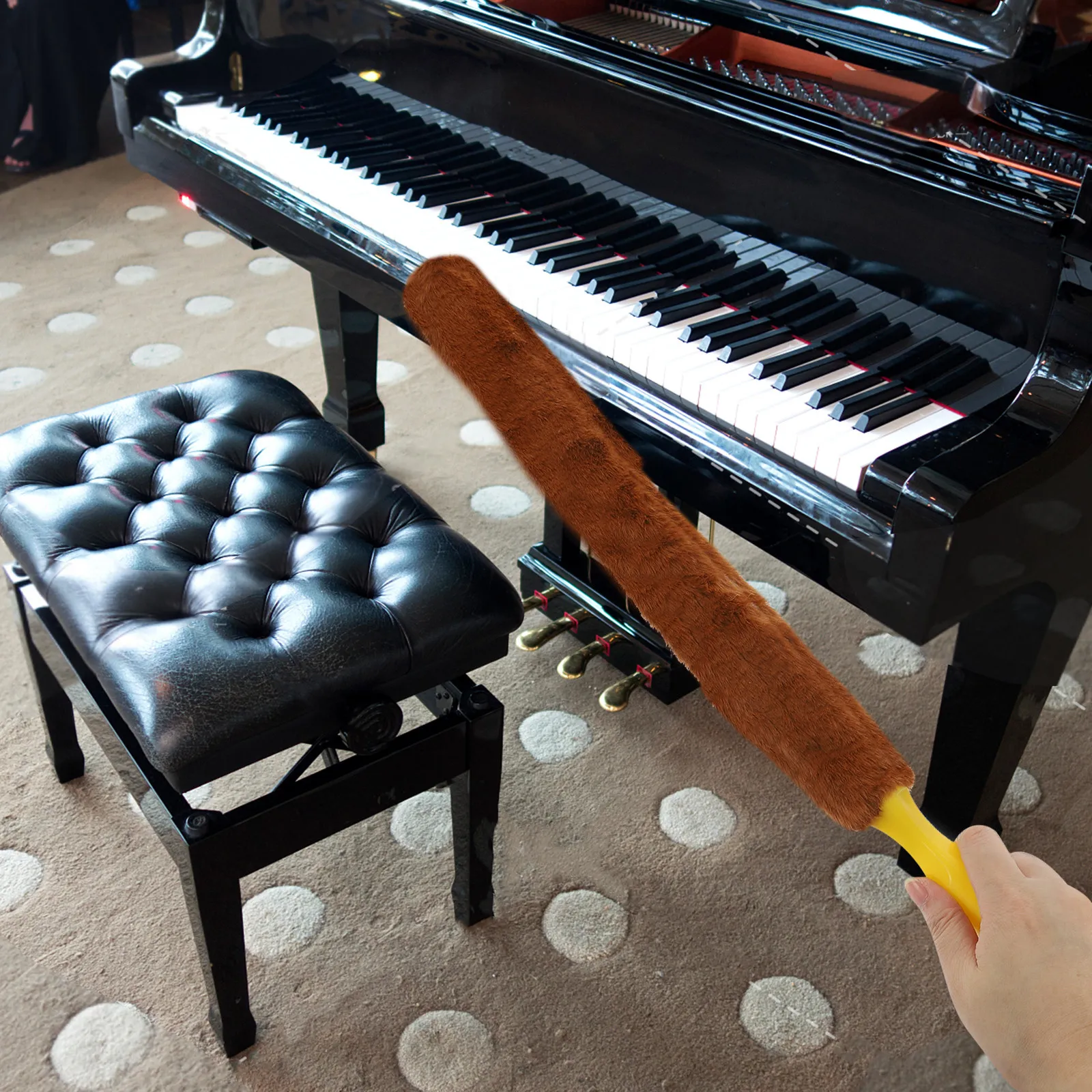 

2Pcs Guzheng Clean Brushes Ergonomic Long Handle Premium Materials Non Scratch Surface Safe for Musical Instruments Cleaning