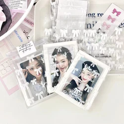 Ins Ballet Style Photocard Protector, bonito bowknot Print, auto-adesivo Opp sacos, manga de cartão, embalagem de presente, saco auto-selante, 50pcs