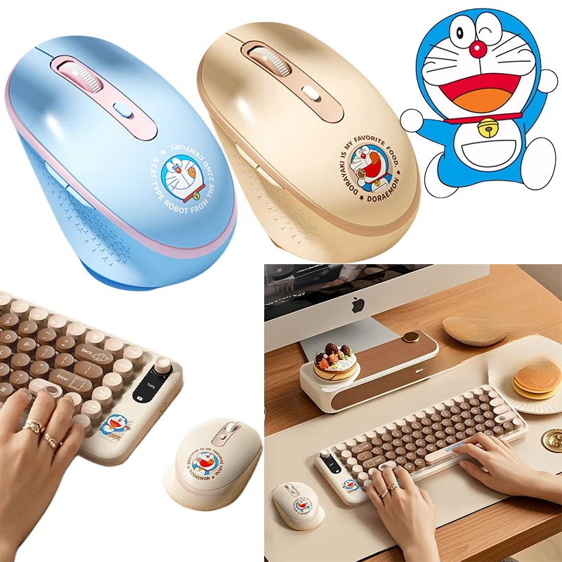 

Doraemon Wireless Bluetooth Keyboard Mouse Anime Characters Children Bluetooth Desktop Laptop Universal Wireless Bluetooth Mouse