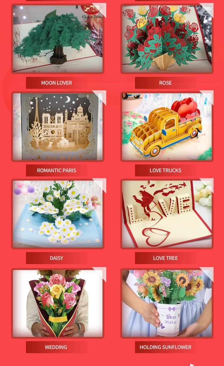 3d Pop-up Verlobung karten Liebhaber Hochzeits einladung Grußkarten laser geschnitten Valentinstag Geschenk Jubiläums karte Großhandel – Detail 6