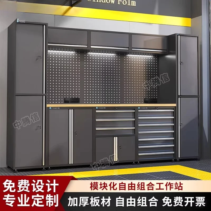 Solid wood countertop maintenance workbench for heavy workshops