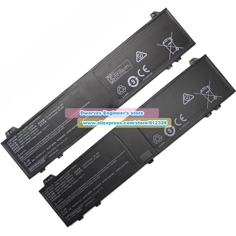 Genuine GXIDL-13-17-3S5050 Battery GXIDL-13-17-4S5050 60.1Wh 80.1Wh for Wujie 15X 14X 14XA Yilong 15 Pro Yaoshi 16Pro 16Super
