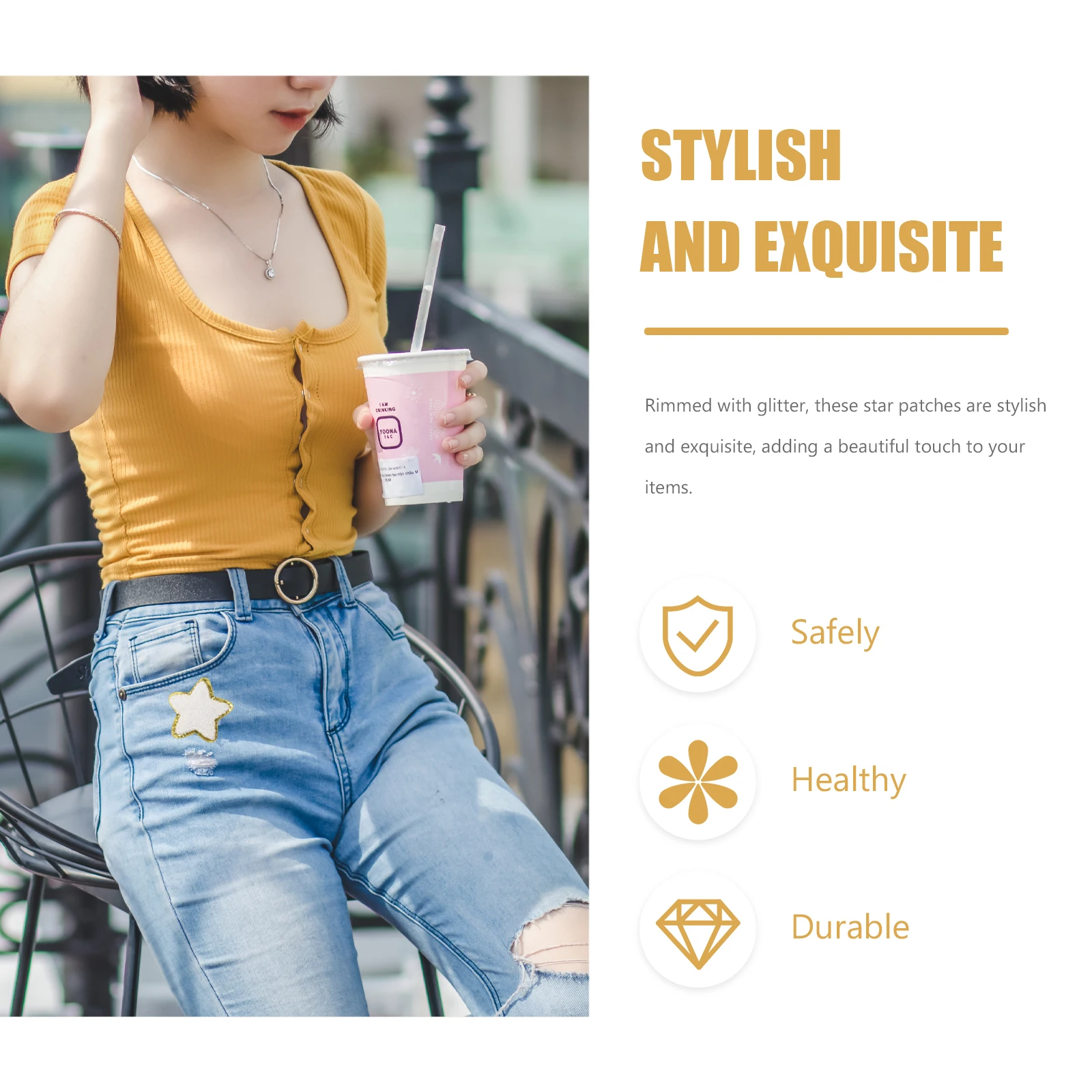 

32 Pcs Star Patches Embroidered Repair Clothing Star Patches Decor Decor Iron On Stickers Lightweight Compact Size