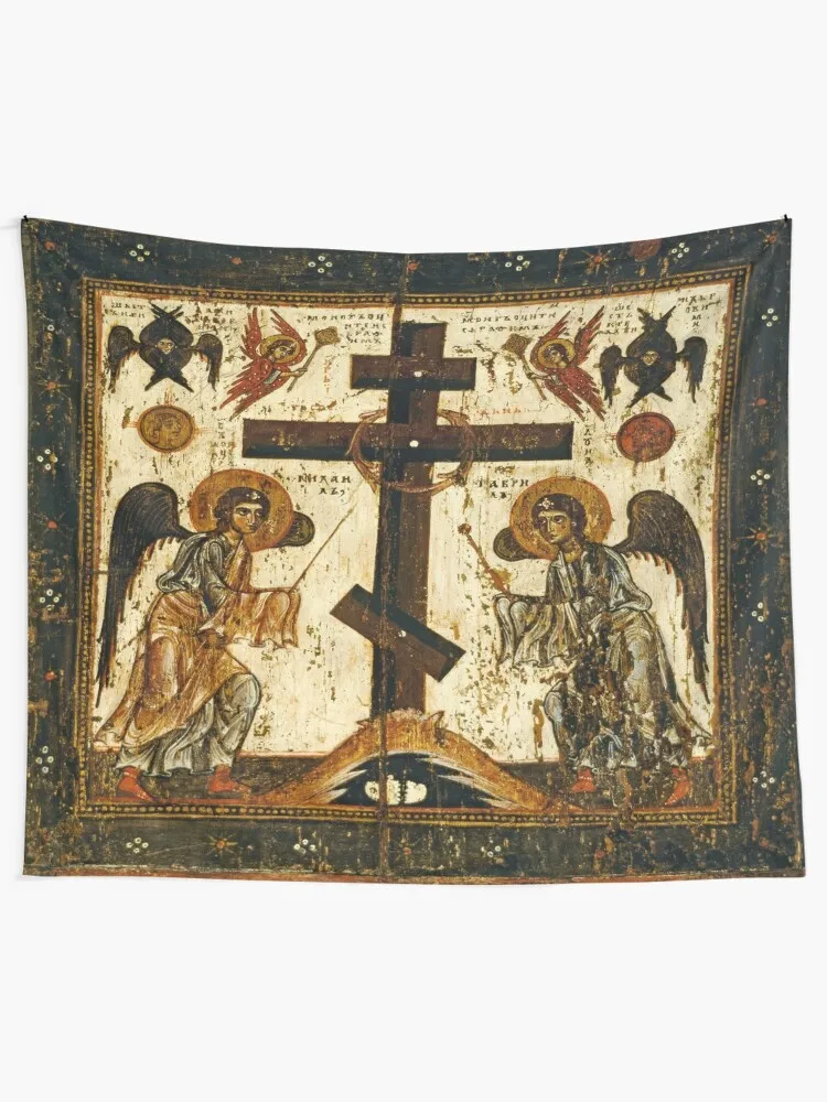 Orthodox Icon Angels Venerating the Cross Tapestry Cute Decor Wall Decor Home Decoration