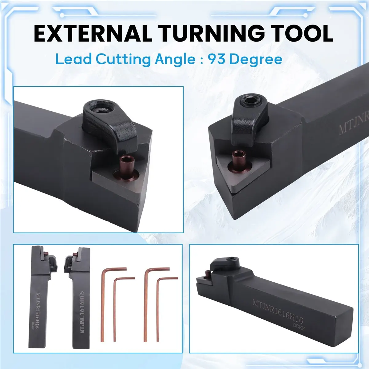 [TOP SALE] 2Pcs Mtjnl1616H16 Mtjnr1616H16 Lathe Turning Tool Holder 16X100Mm For Tnmg Insert Kit 4 Wrench+2 Boring Bar Set