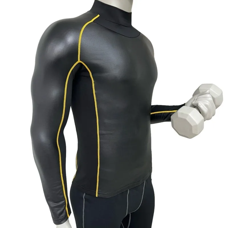 Men's Fleece Lined Workout Shirt Long Sleeve Thermal Compression Top Running Gym Outdoor Training Quick Dry Warm Activewear