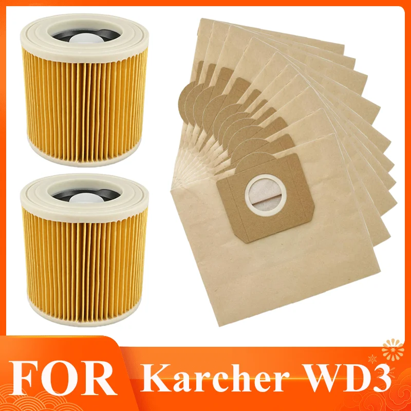 Подходит для пылесоса Karcher WD3 MV3 WD3 Premium для влажной и сухой уборки SE4001 MV1 WD3200 WD3300 A2204 A2656, сменный фильтр для пылесборника