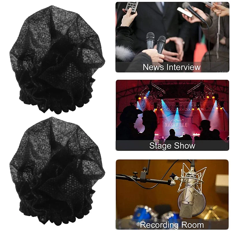 

AA67-300Pcs Disposable Microphone Cover Mic Covers Mic Windscreen Protective For Handheld Microphone Karaoke Microphone
