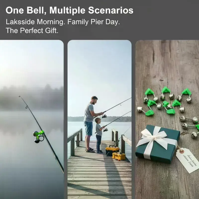10Pcs Fishing Bite Alarms Fishing Rod Stalk Bells Clamp Tip Fishing Rod Bell Rod