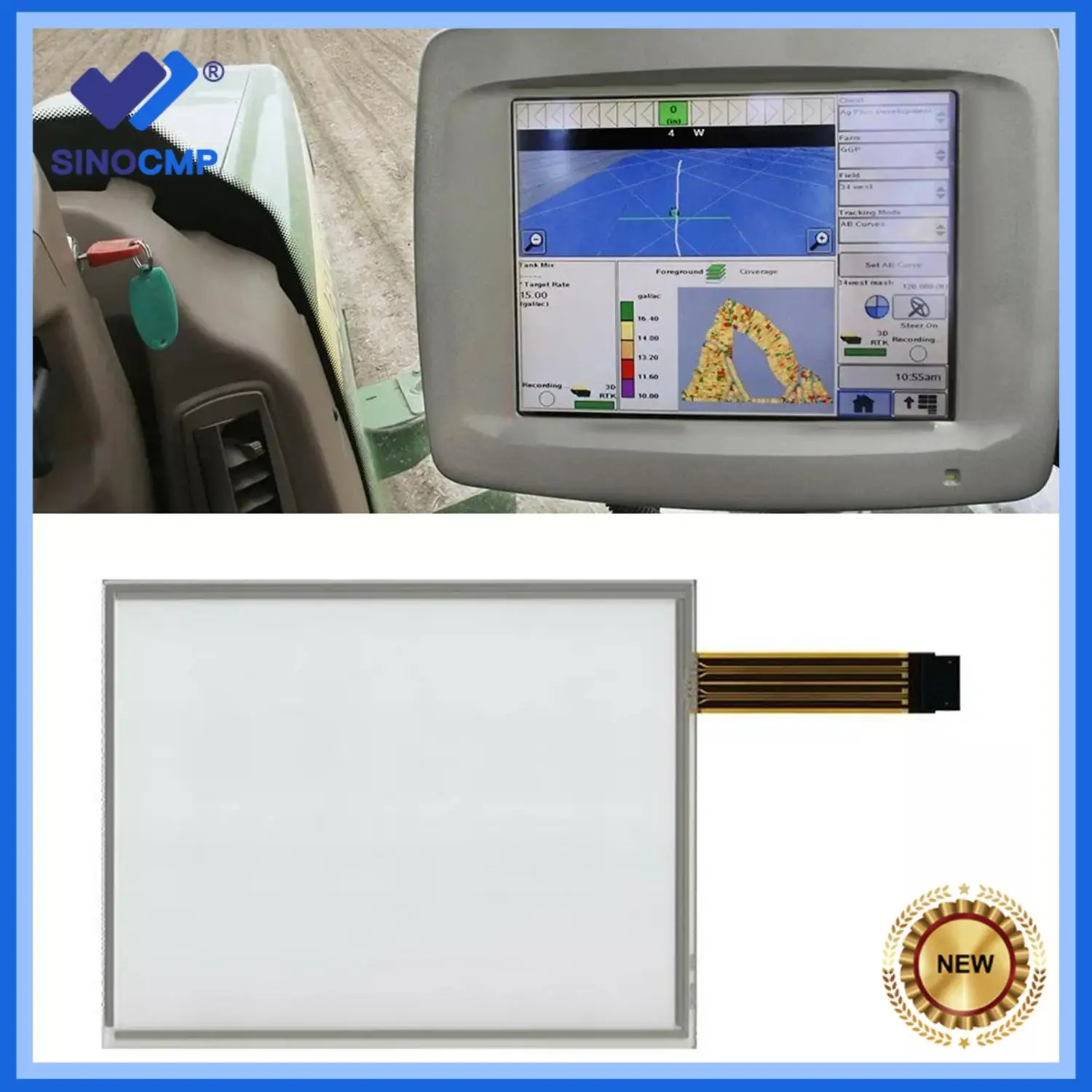 

Оригинальный 10,4-дюймовый 8-проводной сенсорный дигитайзер PF80877 для John Deer GreenStar GS2 2600, компьютерный дисплей, автозапчасти